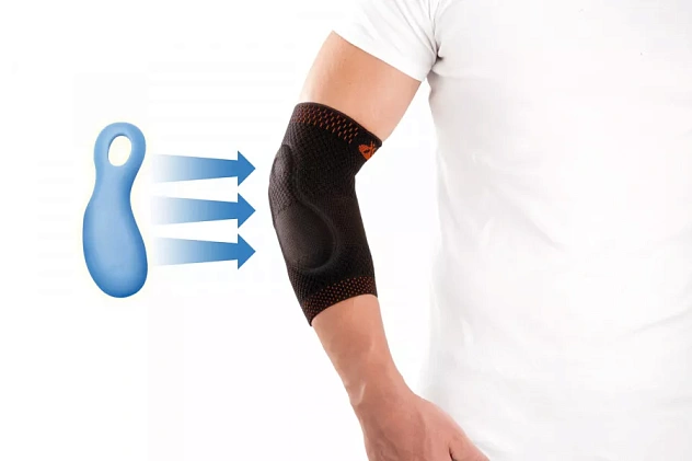 Бандаж локтевой динамический с силиконовыми пелотами Orliman 9301